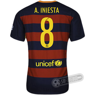 Camisa Barcelona - Modelo I - A. INIESTA #8